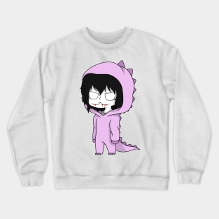 jeff the killer dinosaur chibi Crewneck Sweatshirt